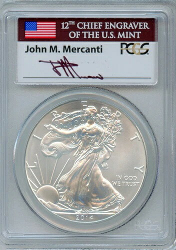 PCGS - シルバーイーグル - 1ドル - 2014年 - MS70 - メルカンティサイン入り - 529329｜WORLD RESOURCE【KING店】