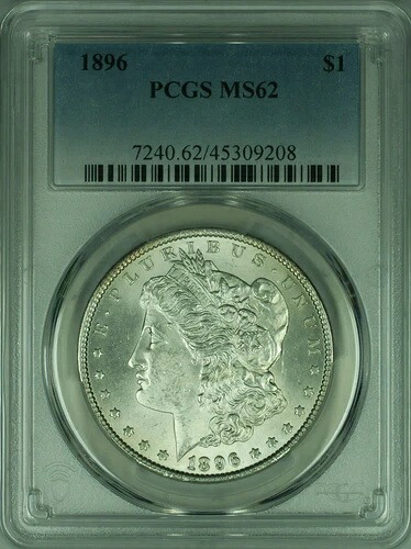 1896年 モルガン シルバー ダラー コイン $1 PCGS MS-62 ベターコイン (40B)｜WORLD RESOURCE【KING店】