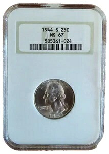 1944年南ワシントンクォーター、NGC MS67