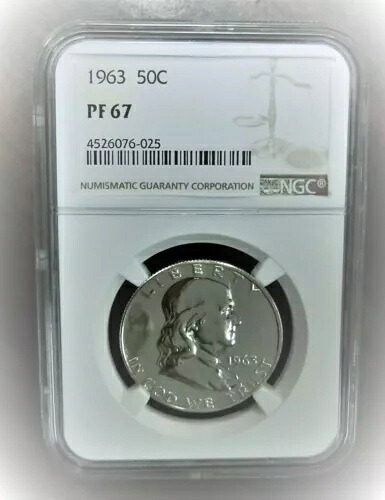 1963年 シルバー フランクリン ハーフダラー プルーフ NGC PF 67 ?471?V3?