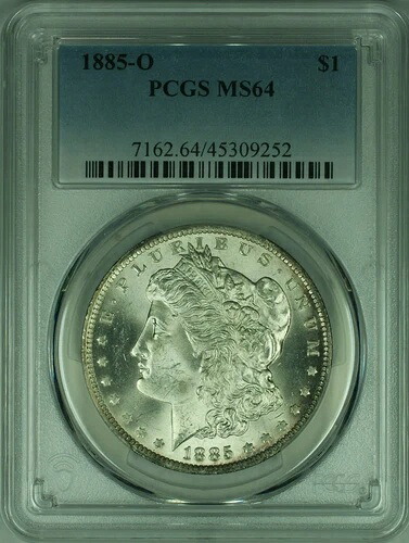 1885-O モルガン銀貨 S$1 PCGS MS-64 (40)
