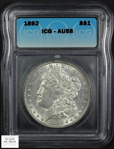 1892年 モルガン銀貨 1ドル ICG AU 58 105,875円