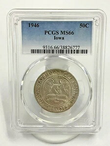 1946年 銀貨 50セント ハーフドル アイオワ州 PCGS MS66