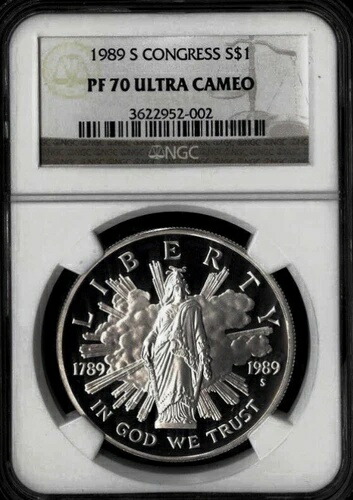 1989年 コングレス シルバー ダラー NGC PF70 ??完璧な品質??