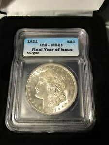 1921年モルガン銀貨 MS65 ICG 最終発行年