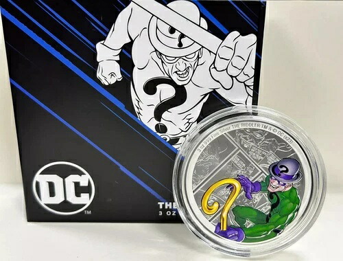2023年 DC ヴィランズ、リドラー、3オンス .999 純銀貨、発行枚数わずか 1,000 枚