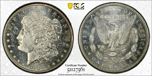 1882-S モーガン・ダラー PCGS MS63 PL