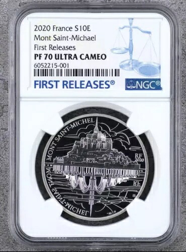 NGC PF70 FR 2020 フランス マウンテン サンミカエル シルバーコイン 22g COA