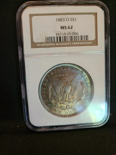 1883-O NGC MS62 表面レインボー ?? トーン加工 モルガン シルバー ドル