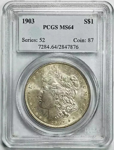1903年 P モルガン銀貨 PCGS MS-64