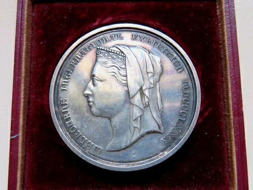 オーストラリア。1880年メルボルン万国博覧会 - 銀賞メダル。51mm