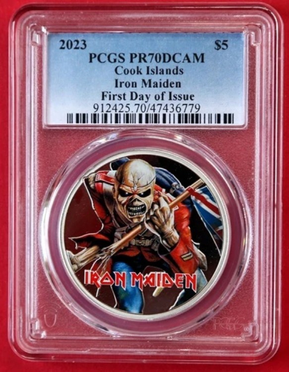 2023年 クック諸島 1オンス シルバー アイアン・メイデン エディ・ザ・トゥルーパー PCGS PR 70DCAM