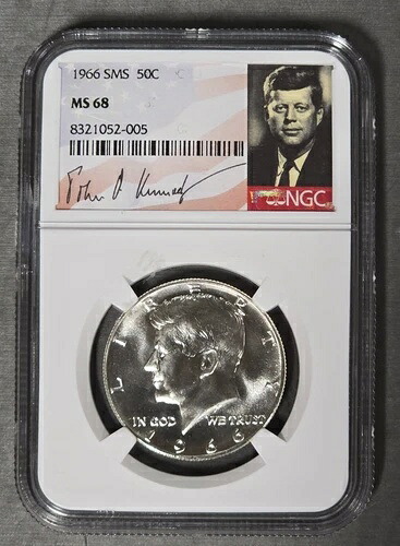 1966年 SMS ケネディ 50セント ハーフダラー NGC MS68 (883) 105,875円