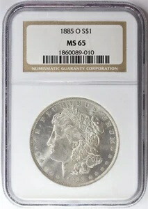1885-O モルガン銀貨 NGC MS65 1ドル 105,875円