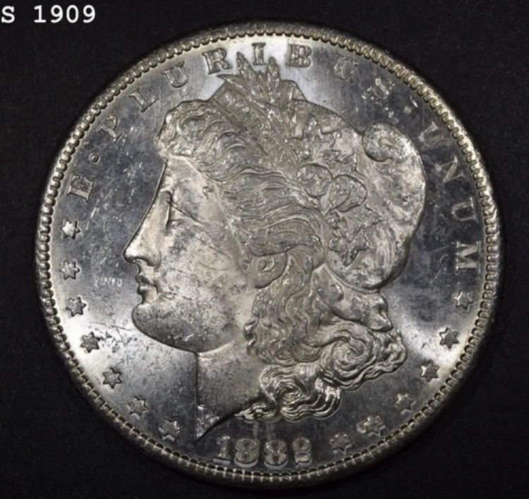 1882-S モルガン銀貨「GEM BU PL」*1点目以降は送料無料*