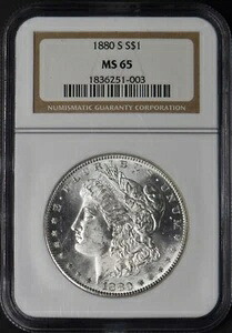 1880-S モルガン銀貨 - NGC MS65 - ?COINGIANTS?