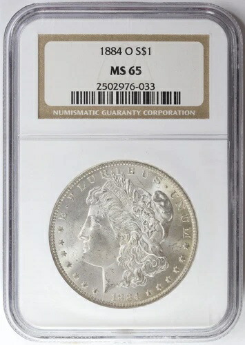 1884-O モルガン銀貨 NGC MS65 1ドル