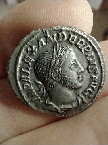 231-235年 ~ ローマ帝国 ~ セウェルス・アレクサンダー ~ 盾を持つマルス、デナリウス銀貨