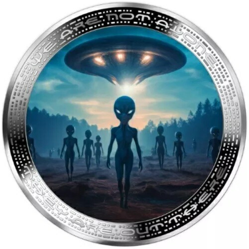 UFOとエイリアン 私たちは孤独ではない 2オンス 2025年 銀貨 カメルーン