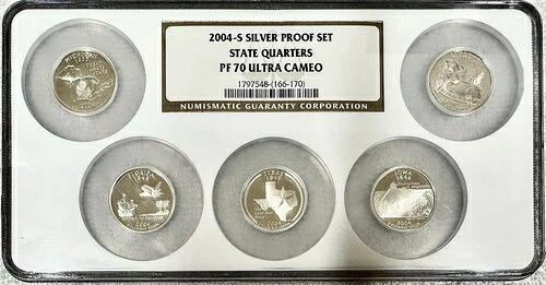 2004年 ステートフッド シルバー クォータープルーフセット NGC PF70DCAM - 希少なNGCホルダー