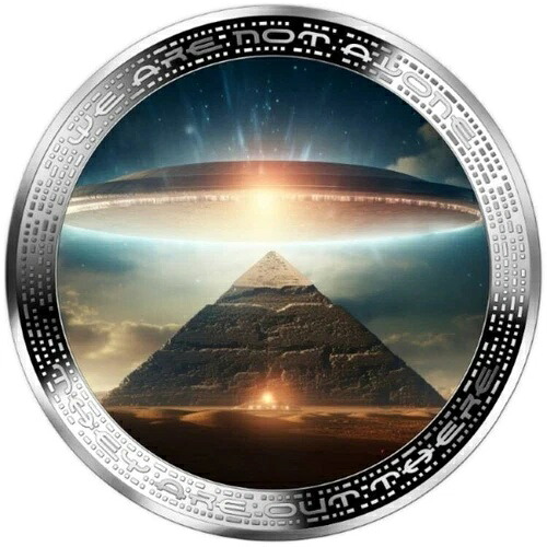 ピラミッドとUFO 2オンス 2025年 銀貨 カメルーン