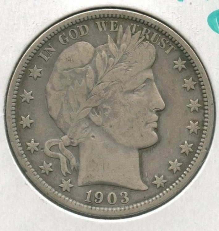 1903-P シルバー バーバー ハーフ ドル 50セント フィラデルフィア造幣局 - SS799