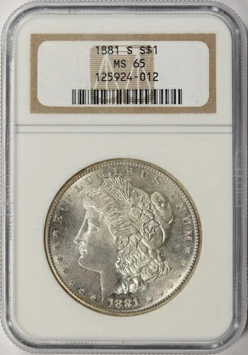 1881-S 1ドル モルガン銀貨 NGC MS65 105,875円
