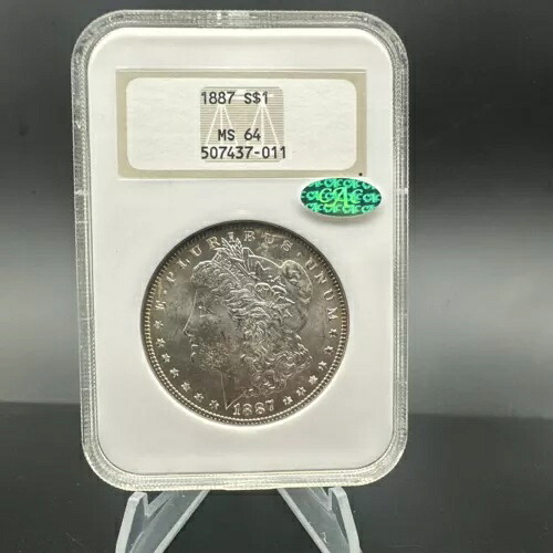 1887年 1ドル モルガン銀貨 - NGC/CAC MS64 - Gen4