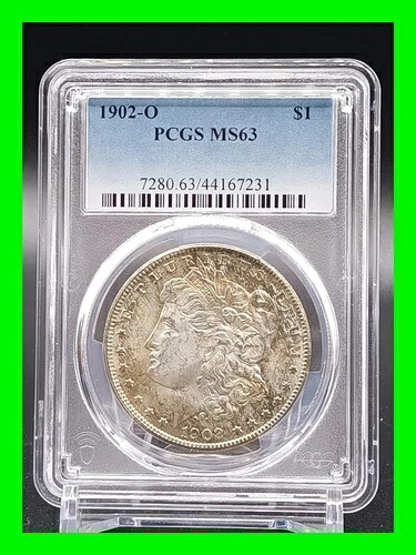 1902-O モルガン銀貨 1ドル硬貨 PCGS MS-63 トーン