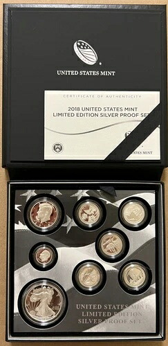 2018年米国造幣局限定版シルバープルーフセットボックス＆COA