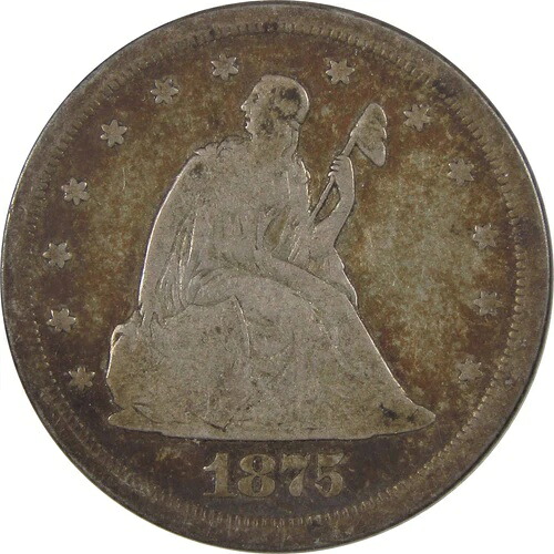 1875年 S 着席自由の女神像 20セント金貨 G 良品 銀貨 SKU:I18744