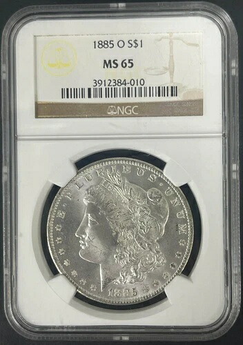 1885-O 1ドルモルガン銀貨 NGC MS65 ブラウンラベル
