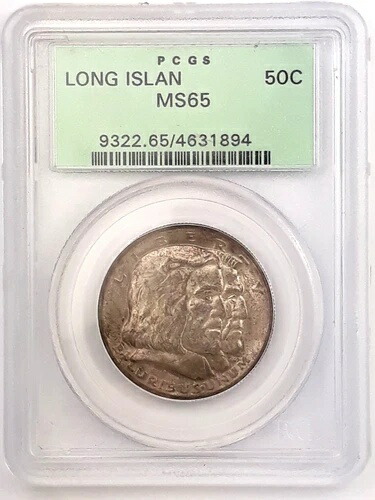 1936年ロングアイランド300周年記念ハーフドル ~ PCGS MS65 ~ OGH