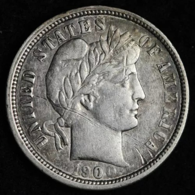 1900-O バーバー シルバーダイム AU E216 UCCM｜WORLD RESOURCE【KING店】
