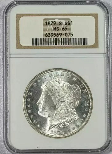 1879年 S モルガン銀貨 NGC MS-65