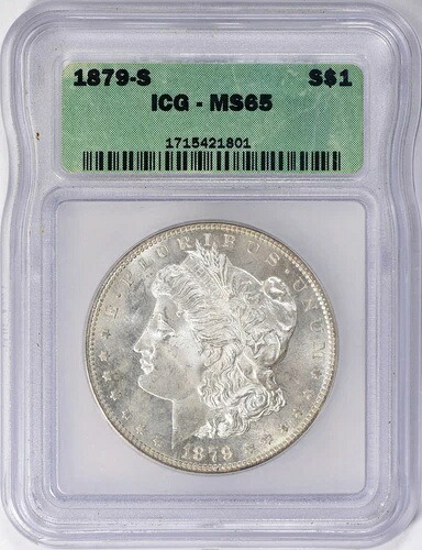 1879-S モルガン銀貨 ICG MS-65