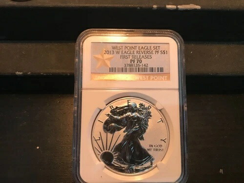 2013-W ウェストポイント イーグルセット 1オンス ファインシルバー イーグル $1 NGC PF 70 リバースプルーフ ER