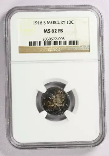 1916-S NGC-MS62FB シルバーマーキュリーダイム 10セント