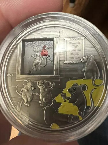 猫がいなければネズミが遊ぶ 2オンス銀貨 2020