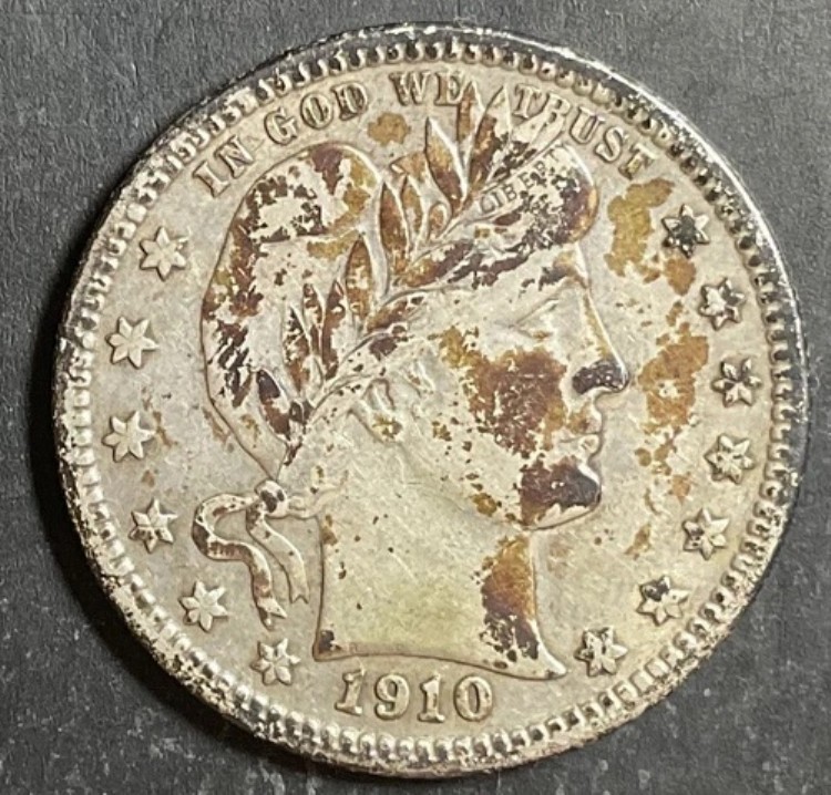 1910-D バーバークォーター 非常に美しいシルバー ベターデンバー タフナー デイト i944