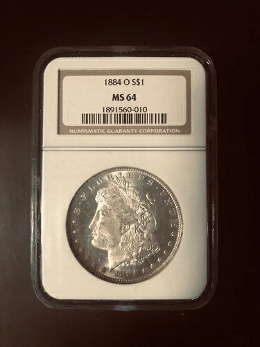 1884-O モルガン銀貨 MS 64