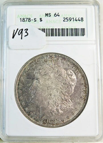 1878年 S モルガンドル ANACS MS64 *VAM 93 ダブルモットー* EP 105,875円