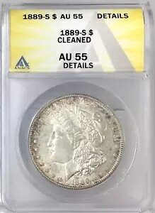 1889-S 1ドルモルガン銀貨 ANACS AU55 詳細番号