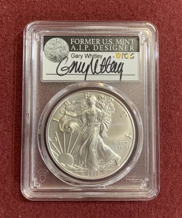 2020-(S) 1ドル 緊急発行 シルバーイーグル PCGS MS70 FDOI ゲイリー・ホイットリー サイン入り