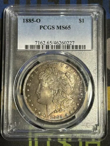1885-O MS65 モルガン銀貨 PCGS 認定; PQ Choice と美しい外観