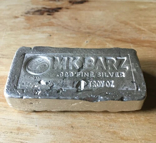 4オンス MK Barz ハンドメイド .999 ファインシルバーバー 個性あふれる|WORLD RESOURCE【KING店】