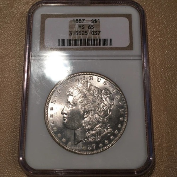 1887年 モルガン銀貨 - NGC MS 65 - 高品質スキャン #5037｜WORLD RESOURCE【KING店】