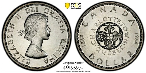 1964 PCGS PL66 カナダ連盟 ドットなし シルバー ドル ポップ 10/0!!｜WORLD RESOURCE【KING店】