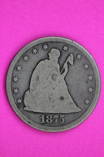 1875 CC 20セント 着席型自由の女神像 銀貨 本物保証 1427｜WORLD RESOURCE【KING店】