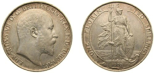 イギリス 1903 1フローリン銀貨 (.925) AU｜WORLD RESOURCE【KING店】
